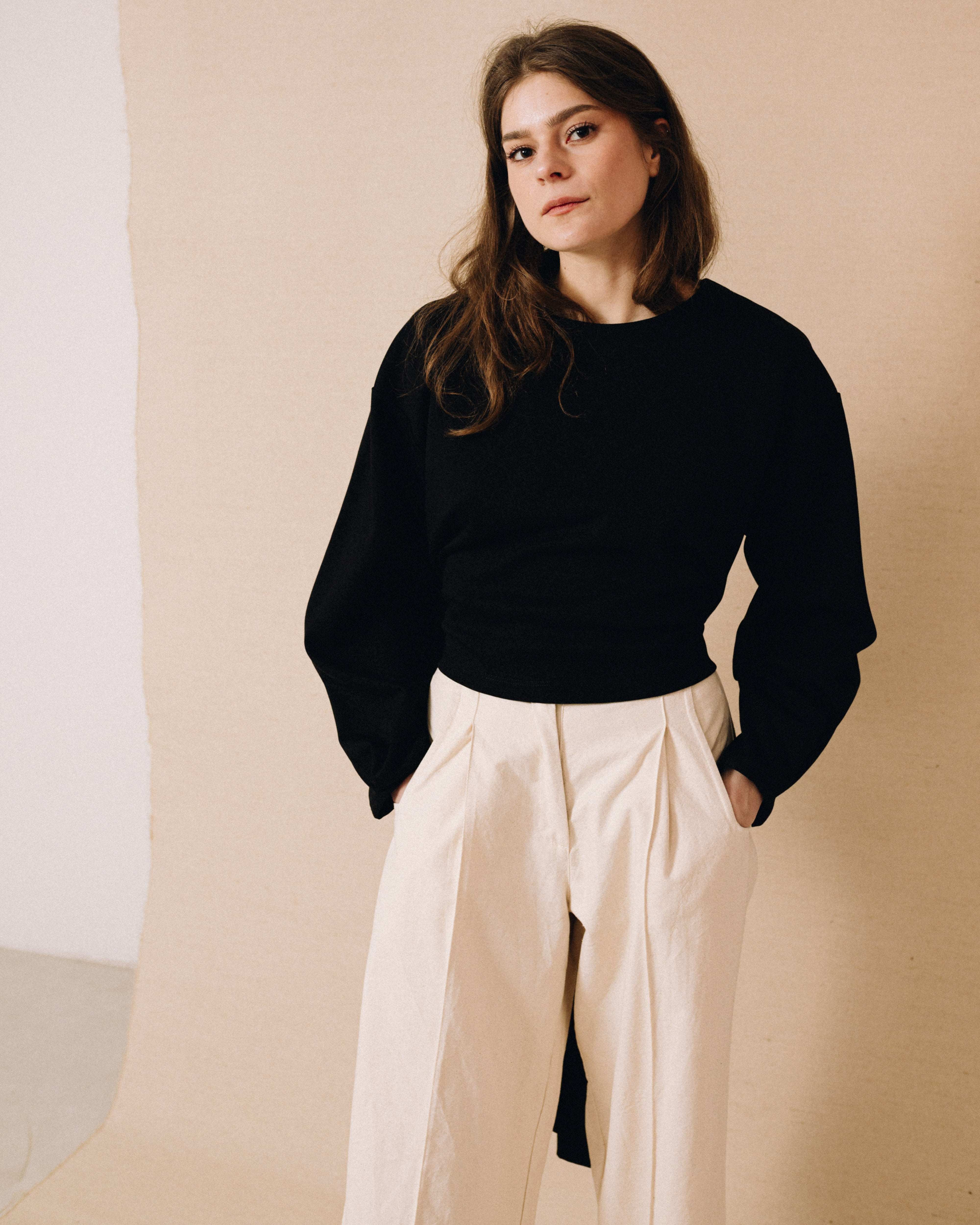 Blank canvas black knit women's sweater