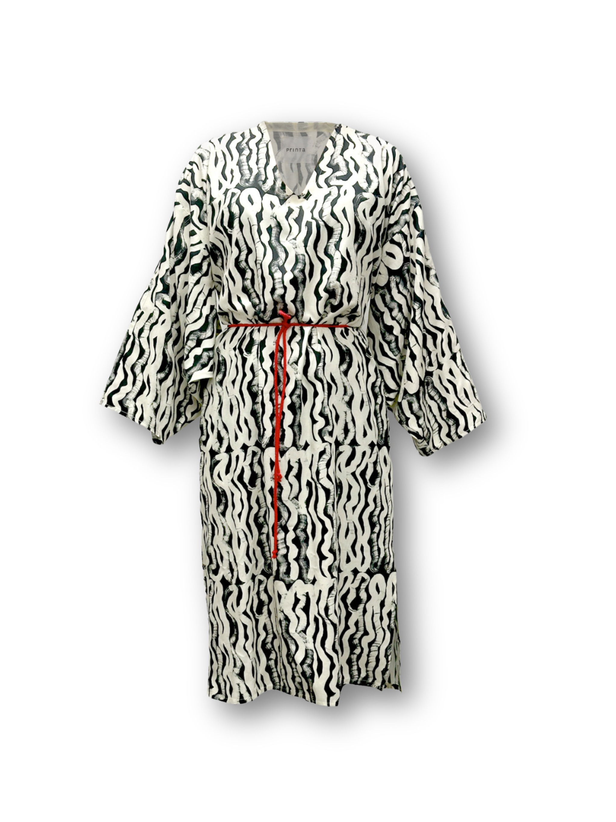 ZW Traces astrales batwing sleeve natural-black dress