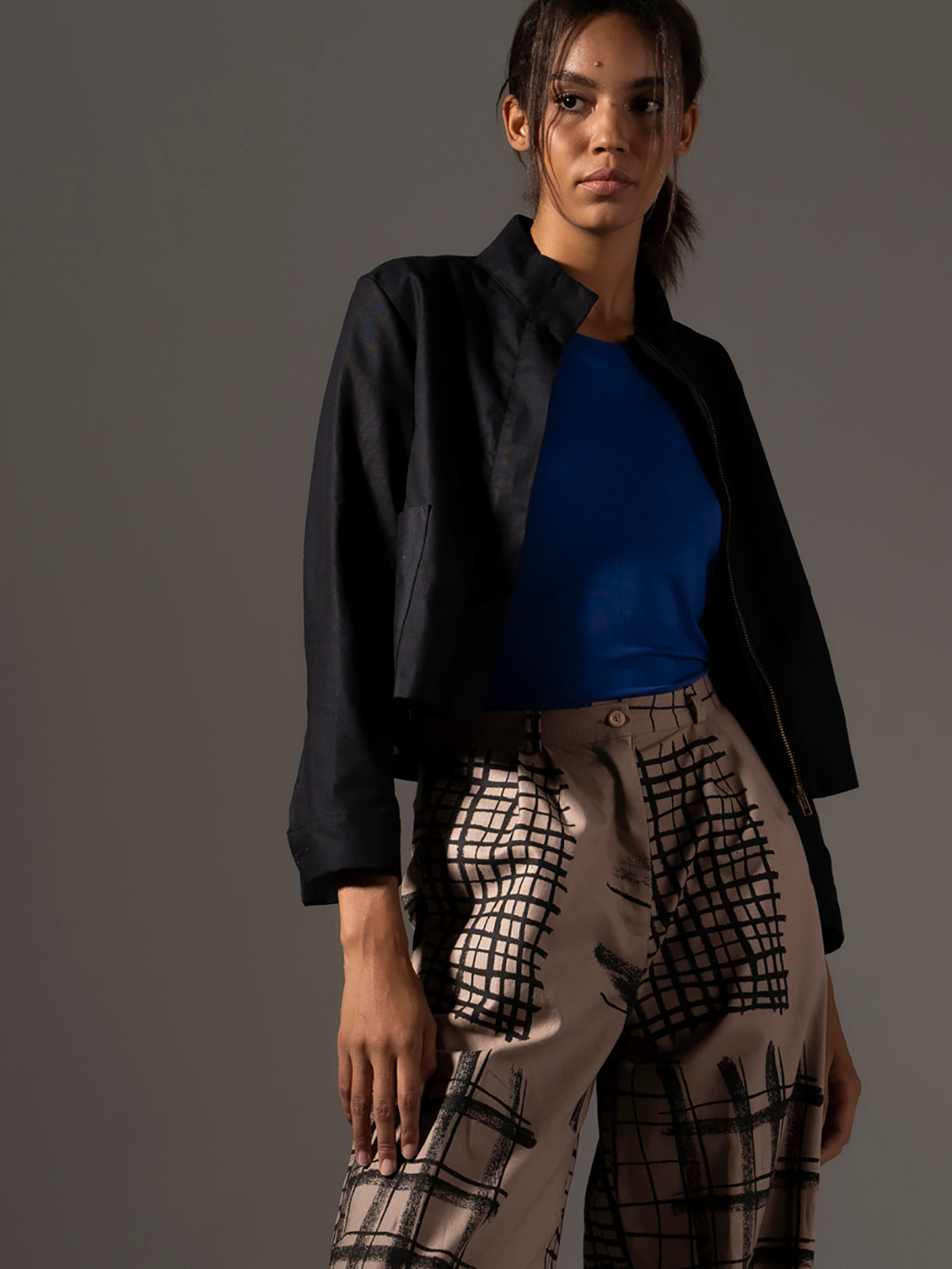 Black short women's jacket