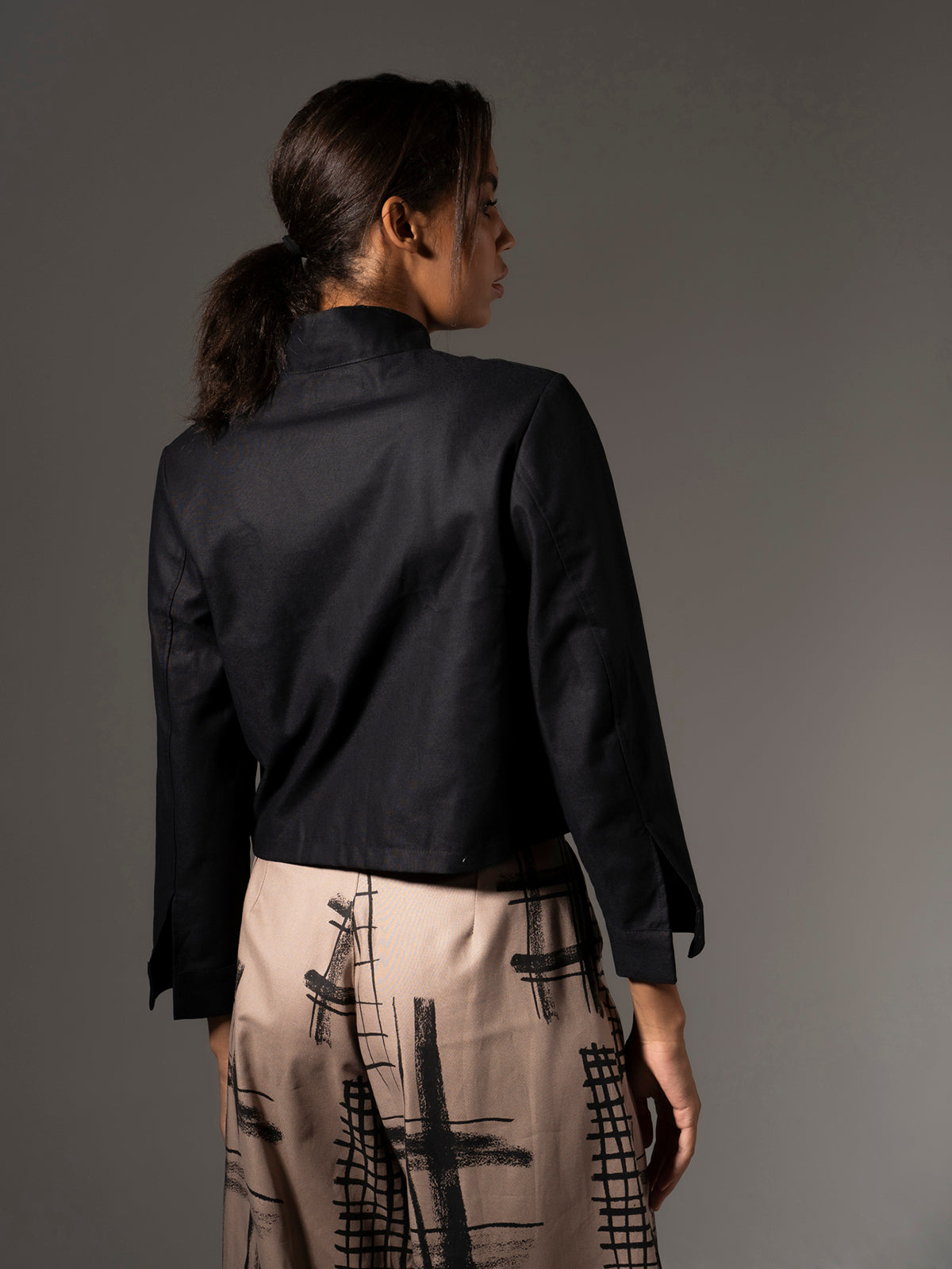 Black short women's jacket