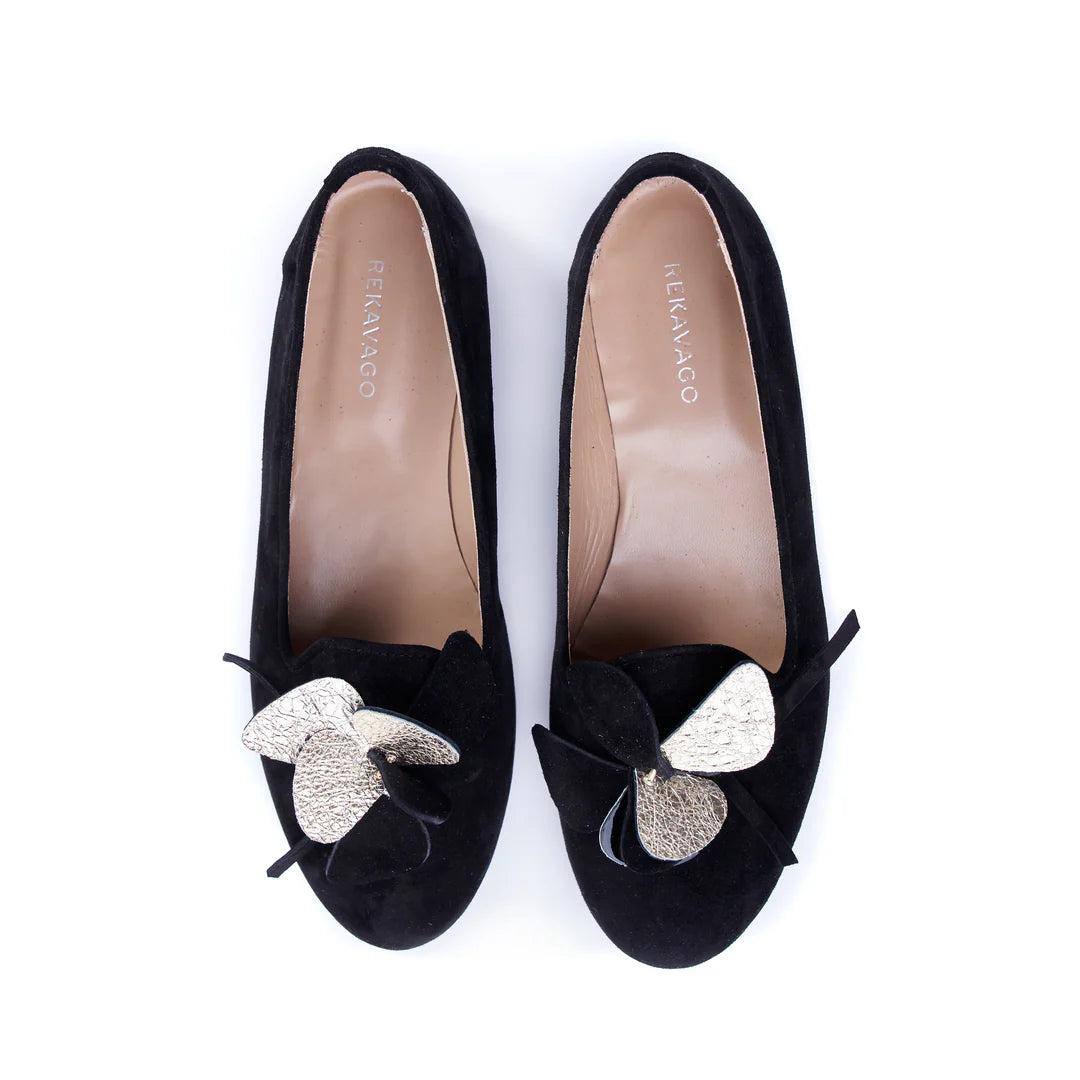 LOAFER BLACK FLOWER patterned loafer