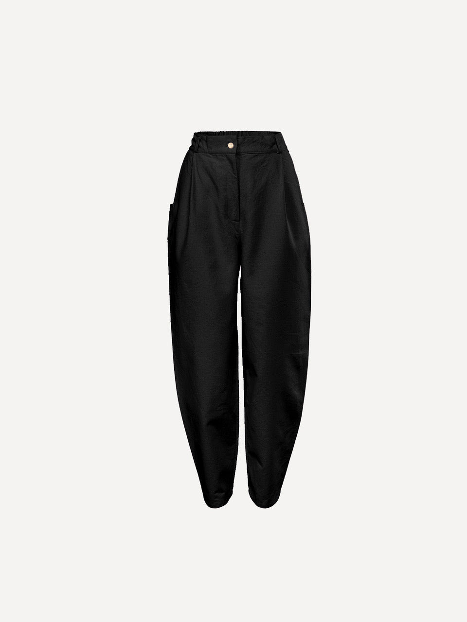 Black cotton slouchy women's pants
